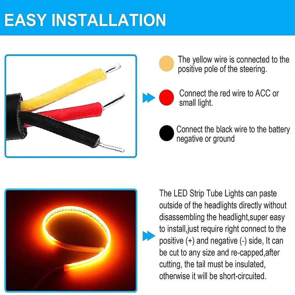 12V LED Tagfahrlicht Flexibler Streifen – SwissGlanzGarage Ansicht 3