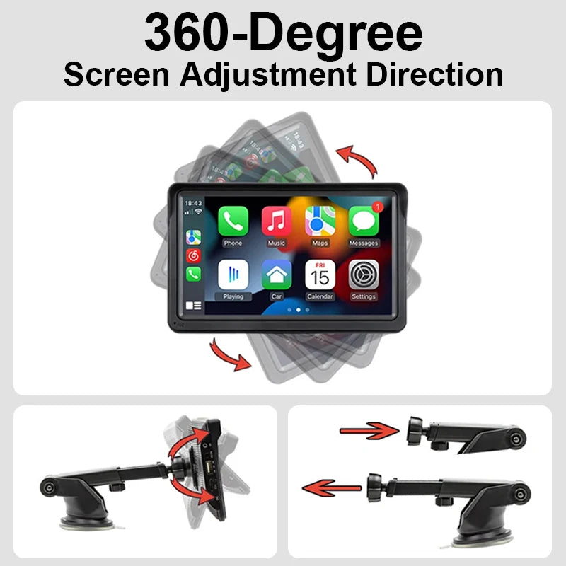 Hippcron 7 Zoll CarPlay Multimedia-Player – SwissGlanzGarage Ansicht 5