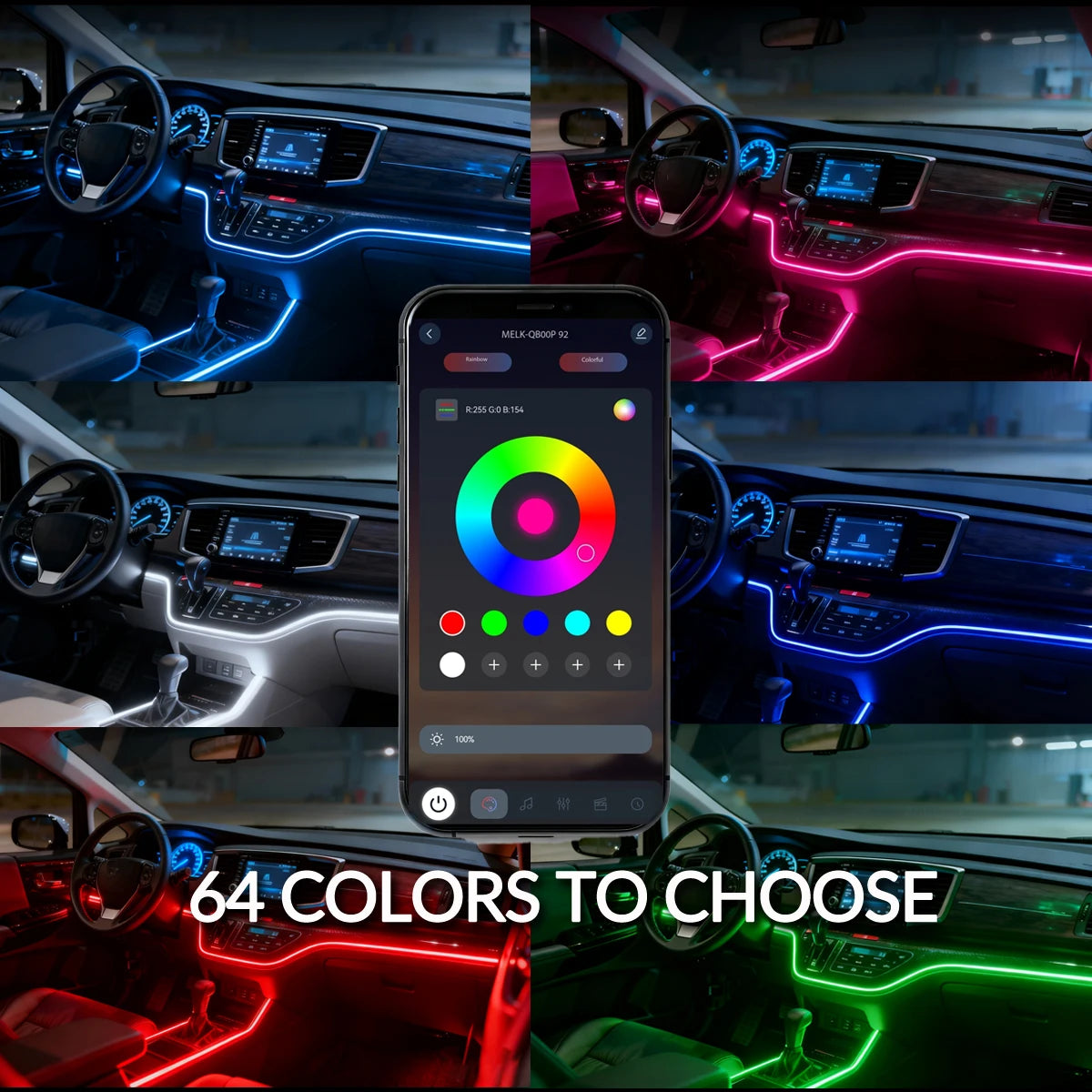 18in1 Full Color LED Ambientebeleuchtung RGB – SwissGlanzGarage Ansicht 6