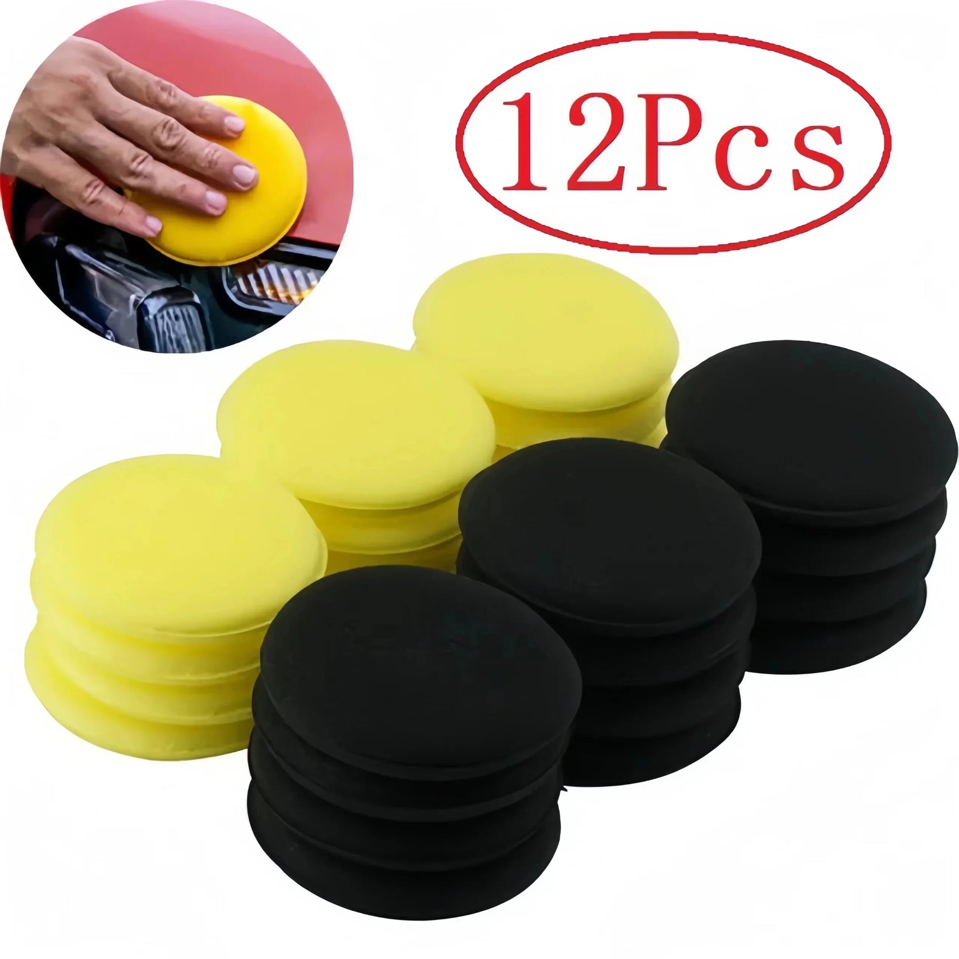 12Pcs Runde Auto Waxing Polnischen Wachs Schaum Schwamm Hohe Dichte Applikator P