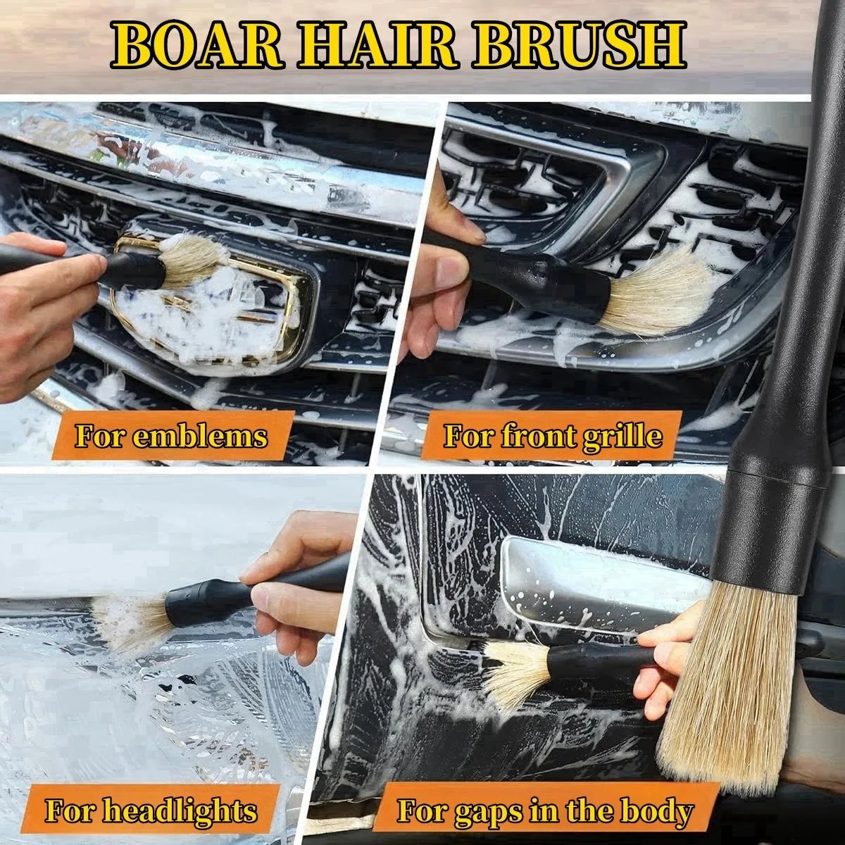 Auto-Detailing-Bürstenset, Autopflege-Innenraumbürste, Mikrofaser-Reinigungsbürste für Fahrzeuge, Reinigungswerkzeuge...