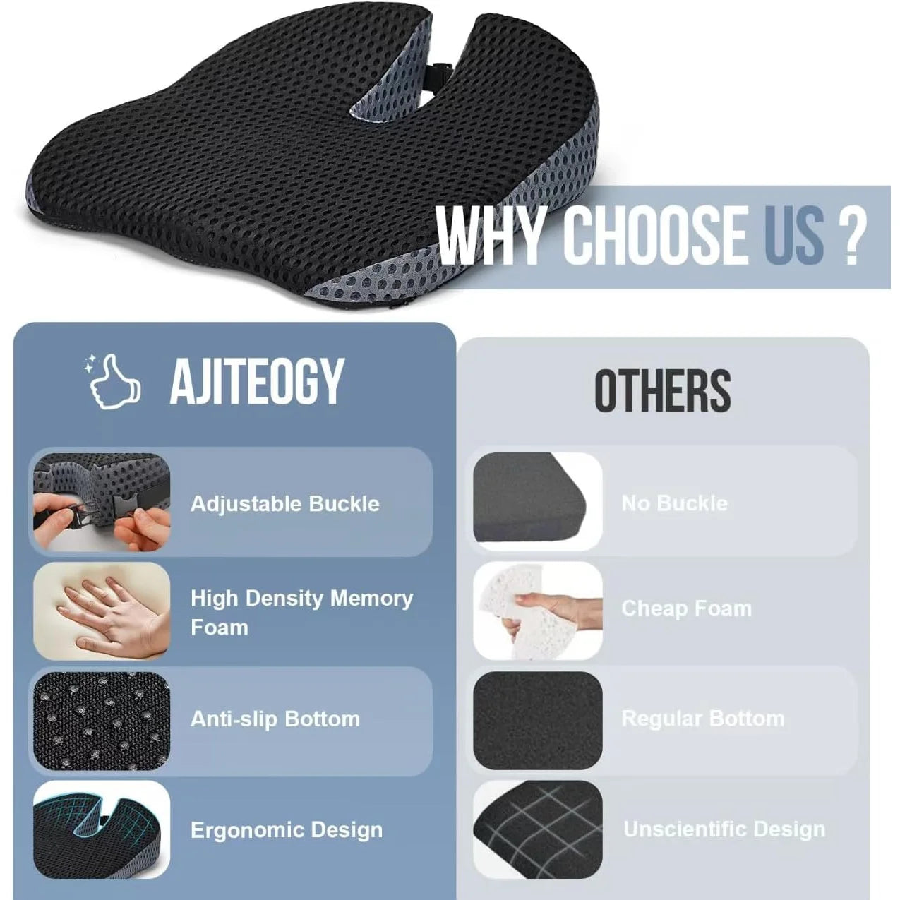 Memory Foam Keil-Sitzkissen – SwissGlanzGarage Ansicht 5