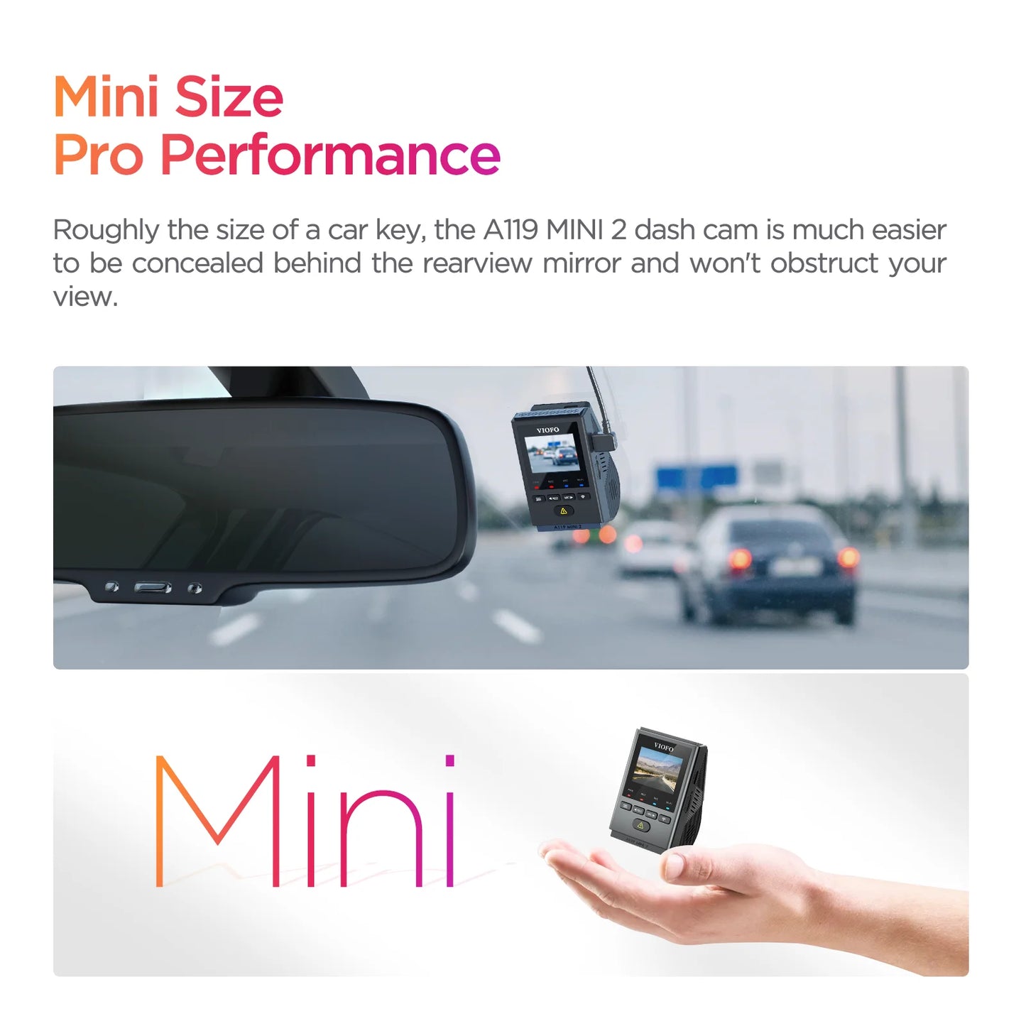 VIOFO A119MINI-2 Dash Cam 2K 60FPS – SwissGlanzGarage Ansicht 3