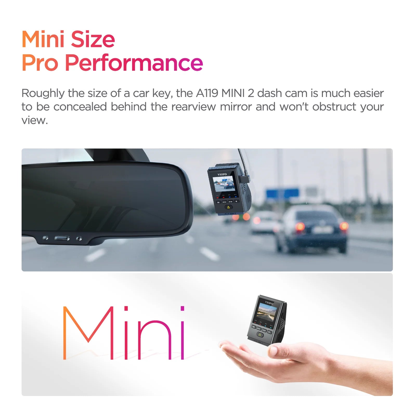 VIOFO A119MINI-2 Dash Cam 2K 60FPS – SwissGlanzGarage Ansicht 3