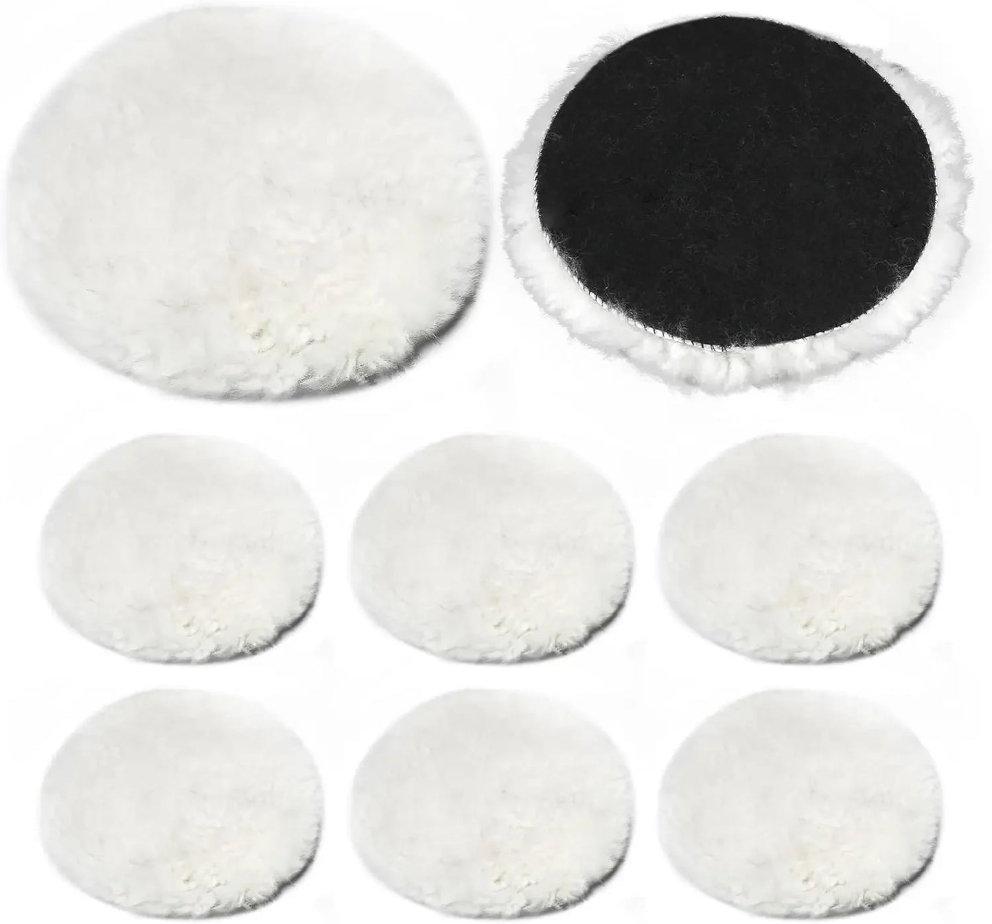 5-tlg. Woll-Polierscheiben-Set 75–180mm – Schaum & Wolle für Lackpolitur & Wachsen