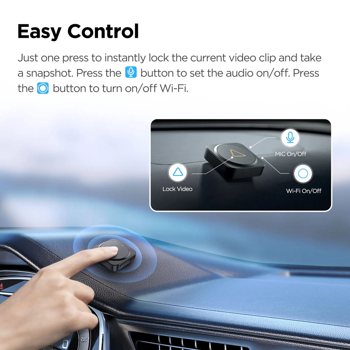 VIOFO BTR200 Kabellose Bluetooth Fernbedienung – SwissGlanzGarage Ansicht 3