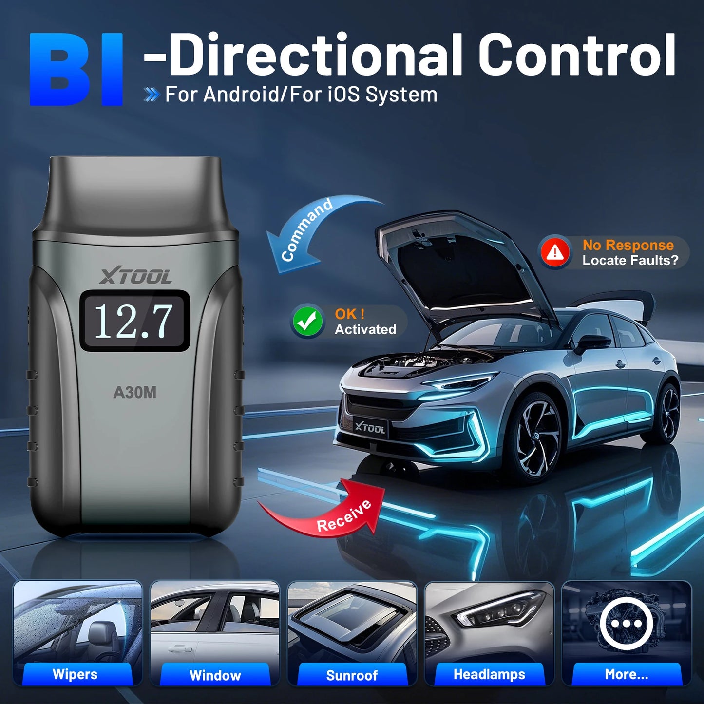 XTOOL A30M V2.0 OBD2 Diagnosegerät – SwissGlanzGarage Ansicht 3