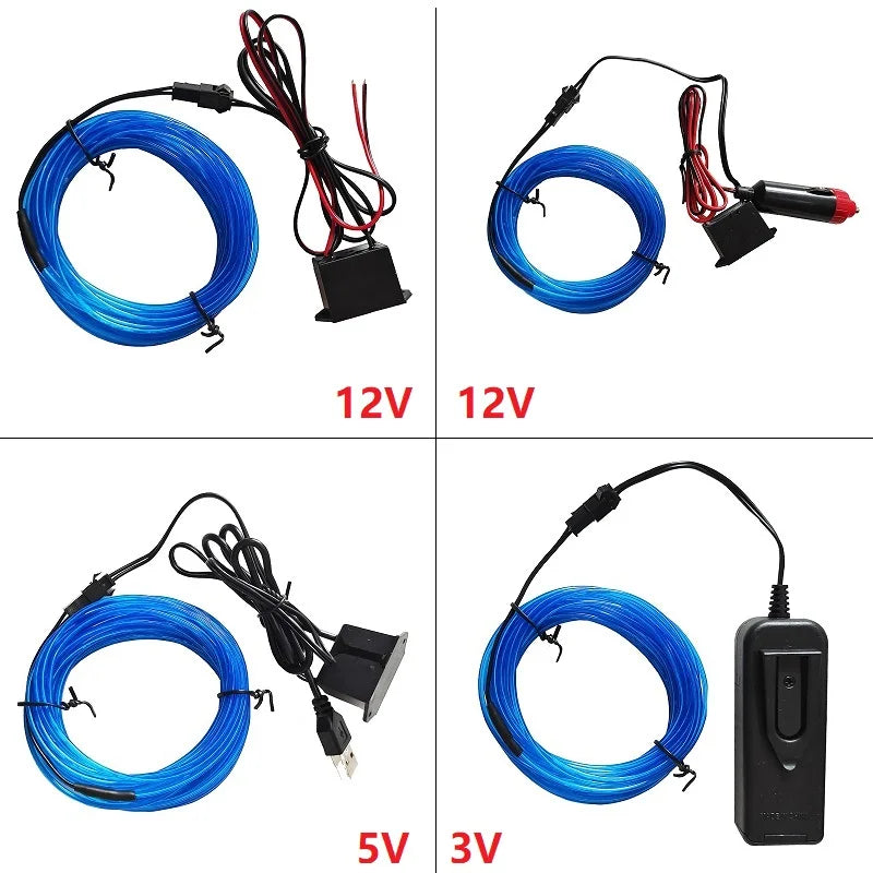 Neon Glow EL Draht 10m 5V 12V – SwissGlanzGarage Ansicht 6