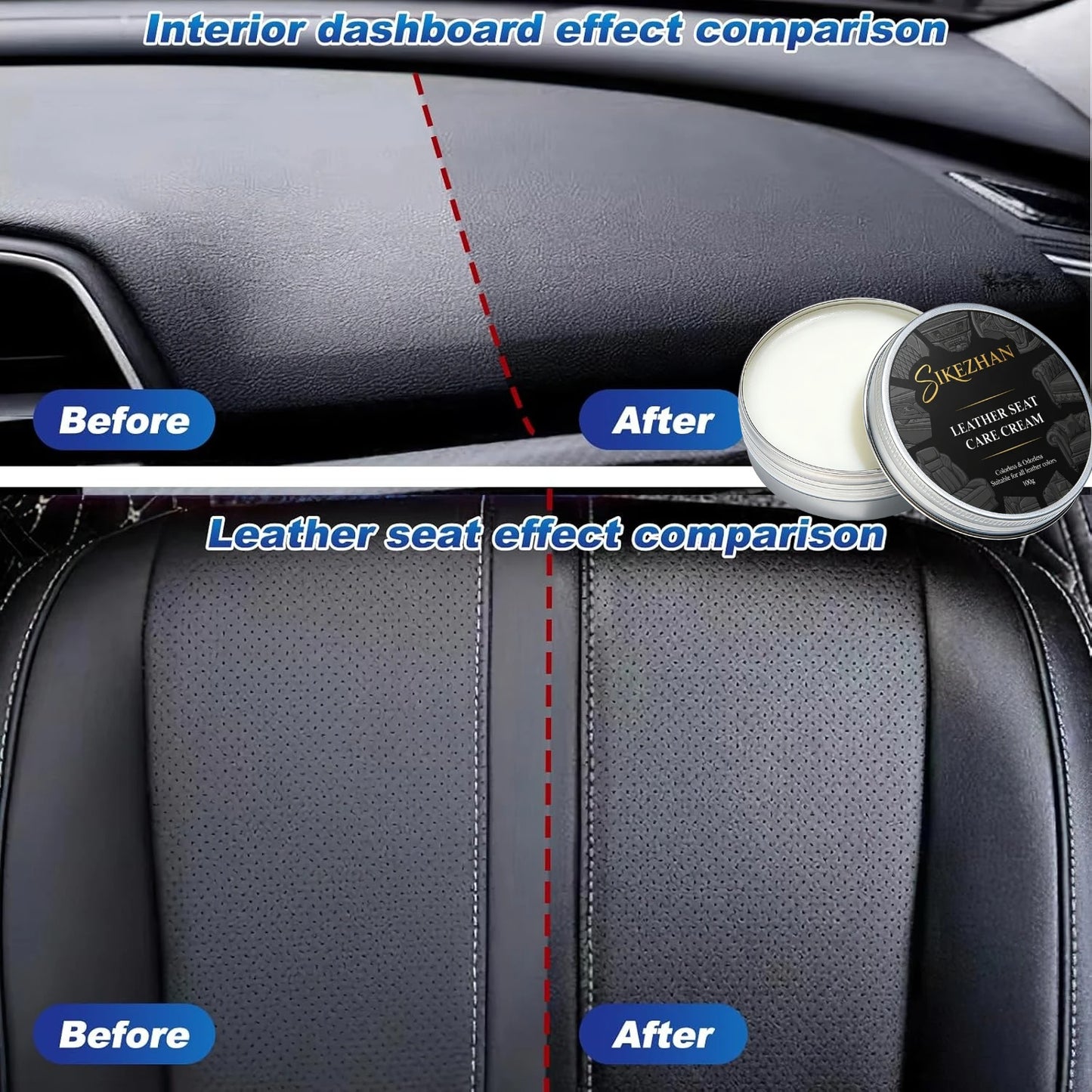 Auto-Innenraum-Lederpflege All-in-One-Creme: Tiefenreinigung