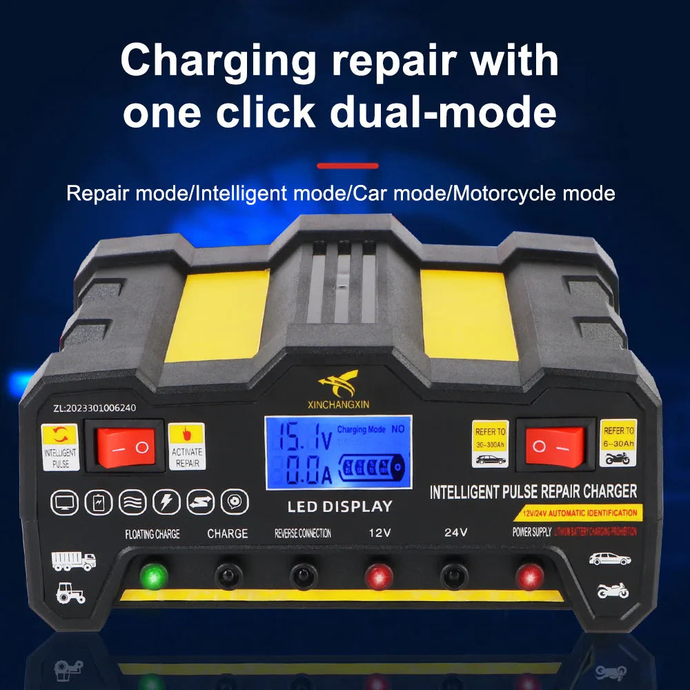 Intelligentes Puls-Batterieladegerät 300AH EU-Stecker – SwissGlanzGarage Ansicht 6