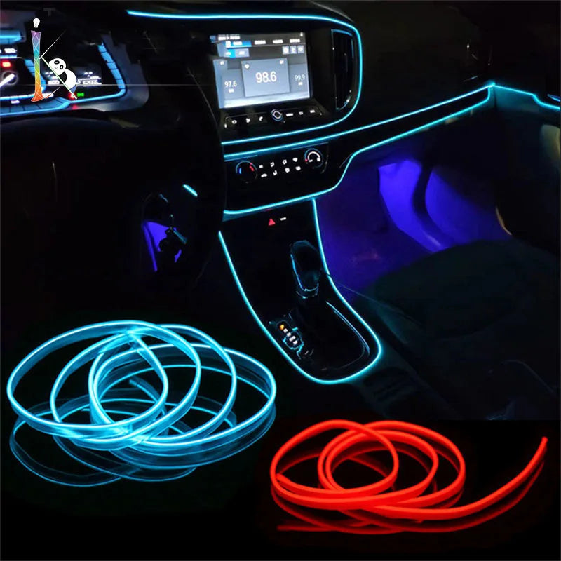 5M/4M/3M/2M/1M Auto Innen Licht LED Streifen Dekoration flexible Neon