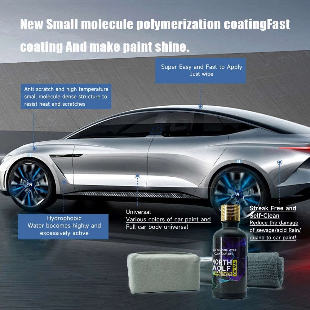 DETAILING 50 ml Graphen-Keramikbeschichtung, hydrophober Lackschutz, Auto-Ultrapremium-Beschichtung, Kratzfestigkeit