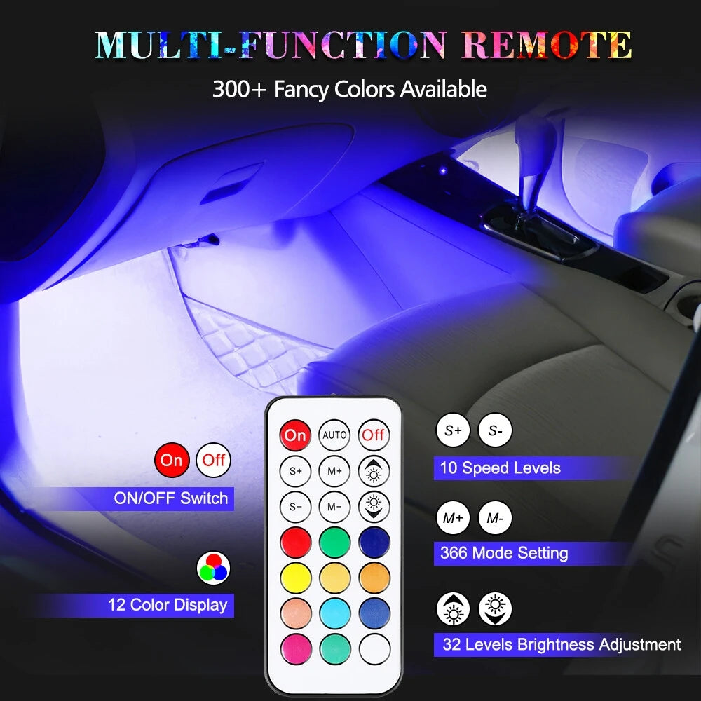 Auto Innen Lichter Neon Atmosphäre RGB LED Streifen Bar Auto