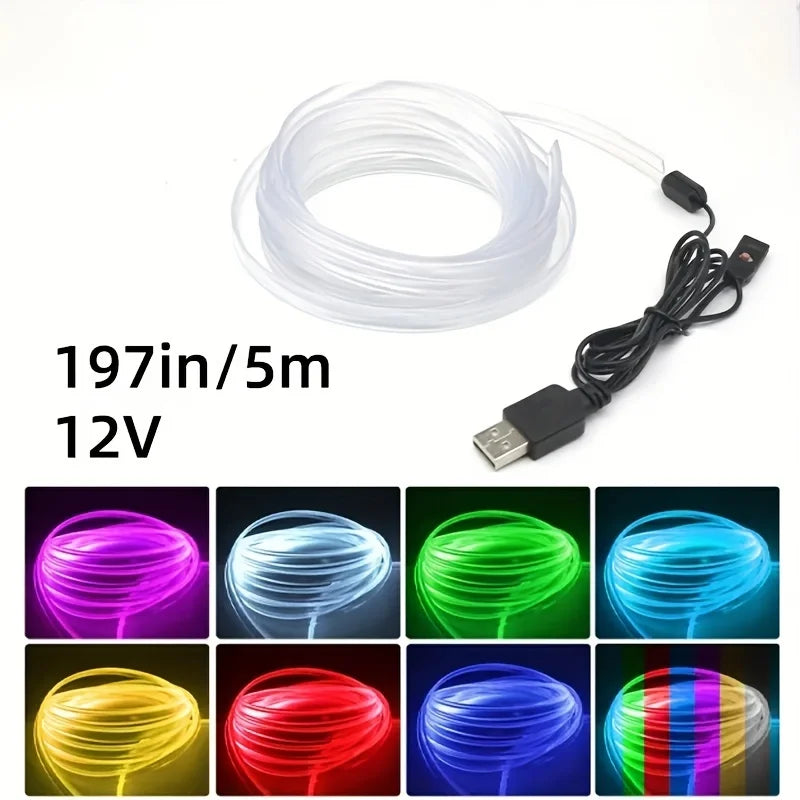 5M/197 Zoll-7 Farben RGB Auto LED Innenbeleuchtung Streifen Led Streifen Lichter Rgbic EL Drähte Flexible Umgebungsbe...