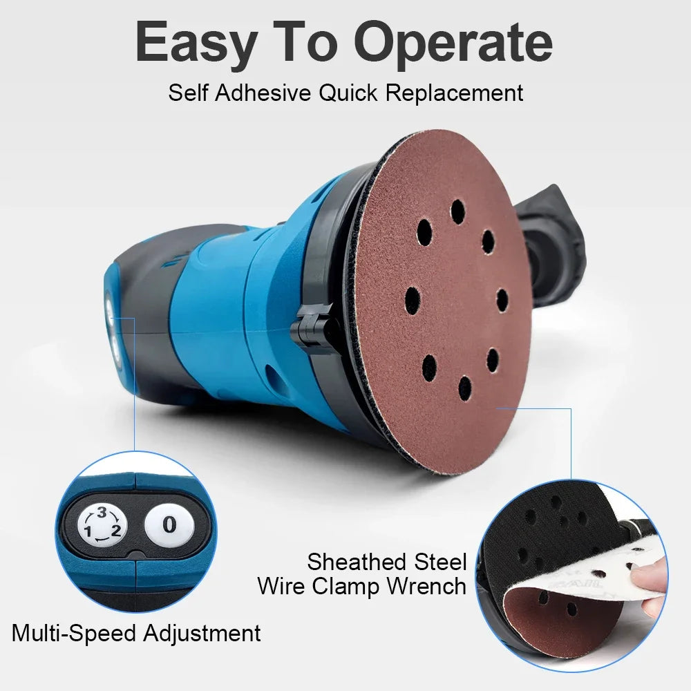 125mm Elektrische Metall Polieren Schleifen Schleif Maschine Holz Grinder Cordless Exzenterschleifer Auto Polierer Fü...