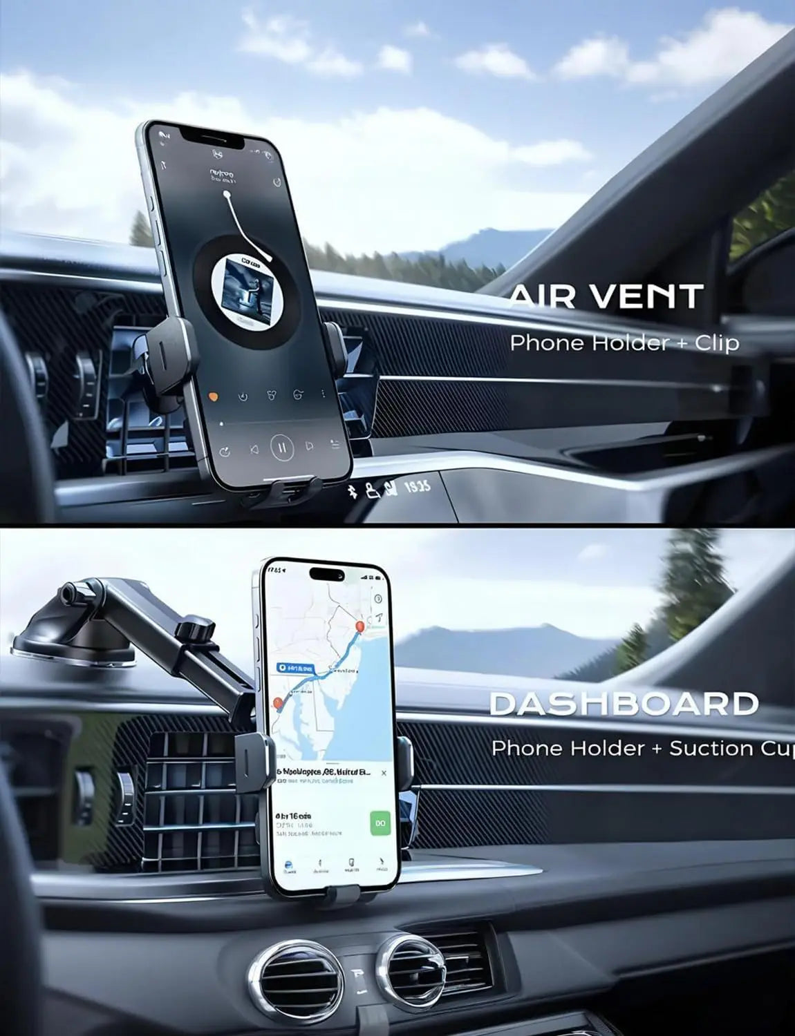 Kabelloses Autoladegerät, 2025, Upgrade 15 W, schnelles Laden, automatische Klemmung, Autotelefonhalter, Ladegerät, T...
