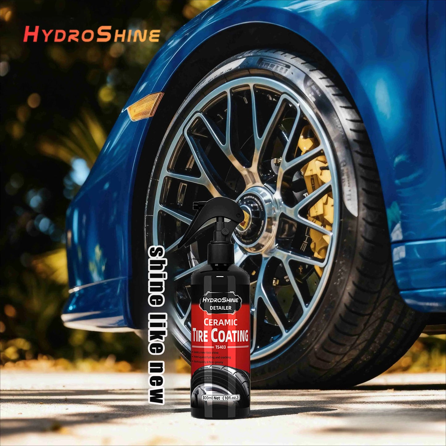 Hydroshine Keramik-Reifenbeschichtung, Glanzspray, Reifenglanz, Kunststoff, Gummirad, Restaurator, langanhaltender hy...