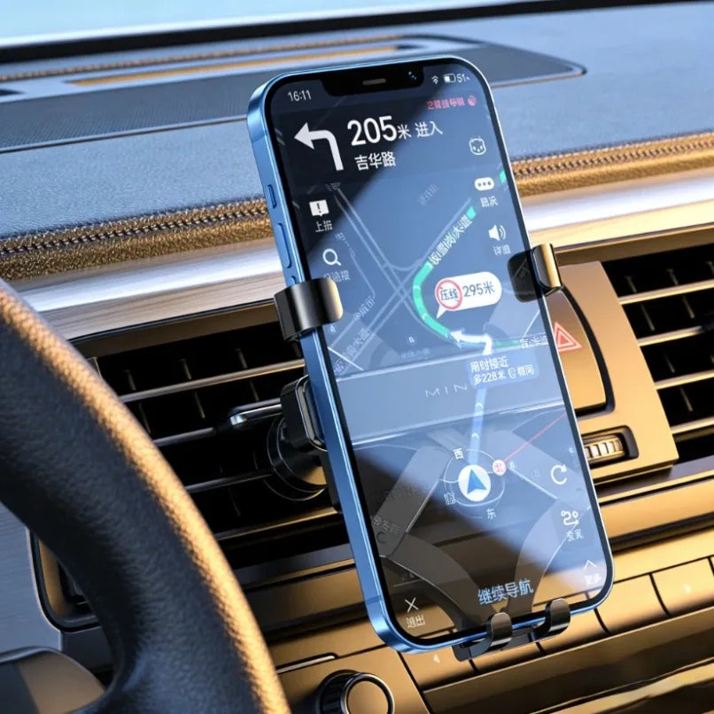 Schwerkraft-Auto-Handyhalterung für Lüftungsschlitze, automatische Verriegelung, Anti-Rüttel, stabil, verstellbar für...