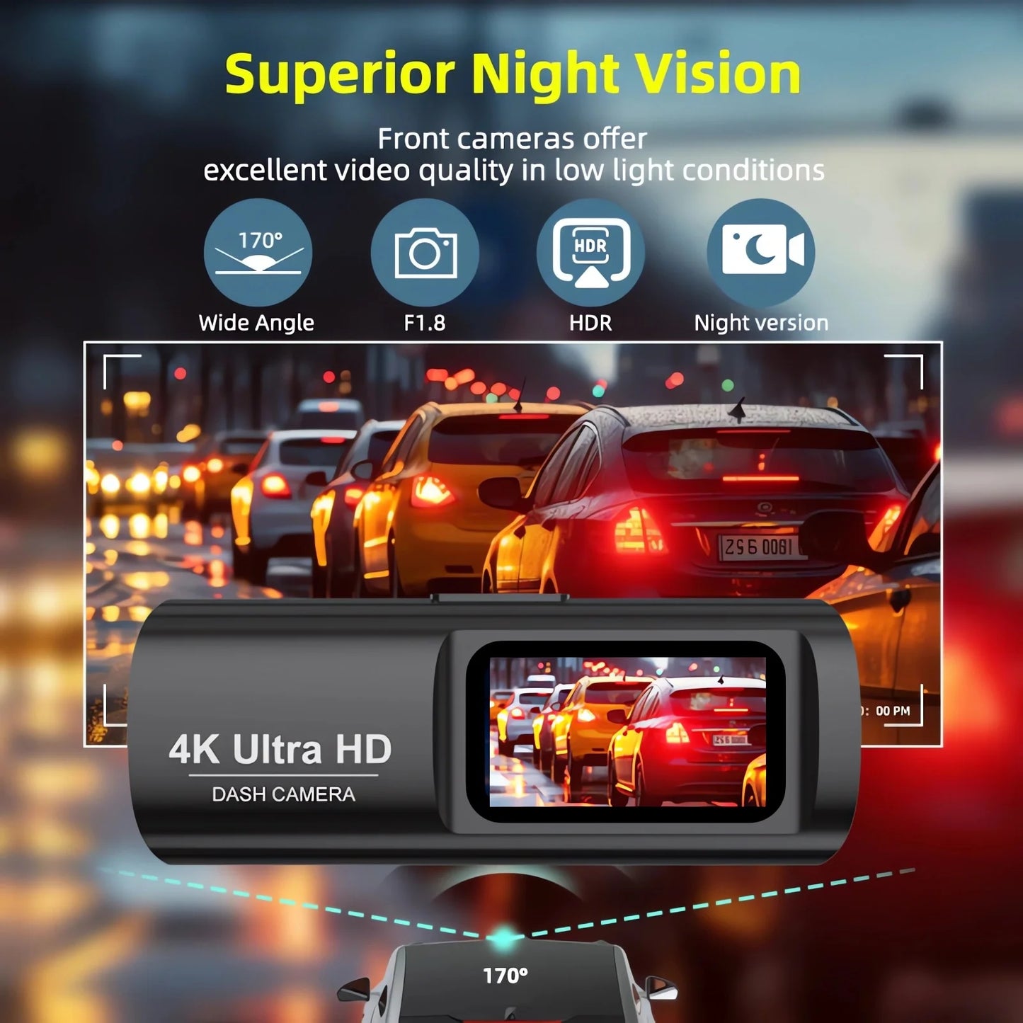 Dashcam 4K Dual-Lens Auto Kamera – SwissGlanzGarage Ansicht 3