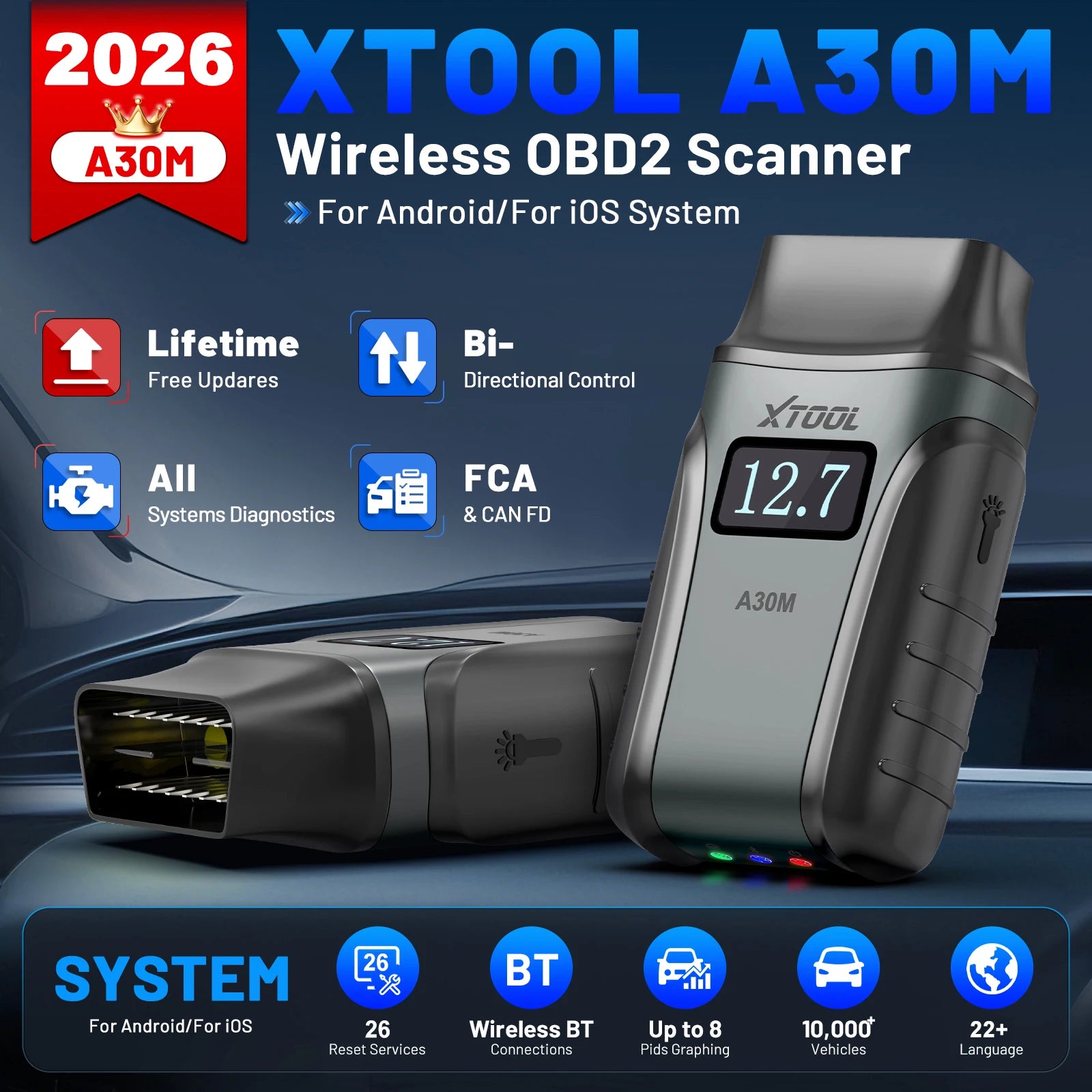 XTOOL A30M Bluetooth OBD2 Scanner – SwissGlanzGarage Ansicht 2