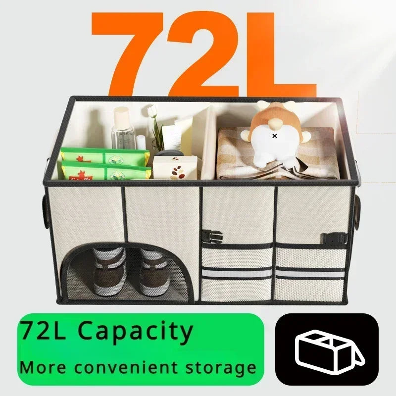 Auto Stamm Lagerung Box Multi-fächer Organizer Tasche Anti Slip Faltbare Fracht Verstauen Aufräumen Organizer auto In...