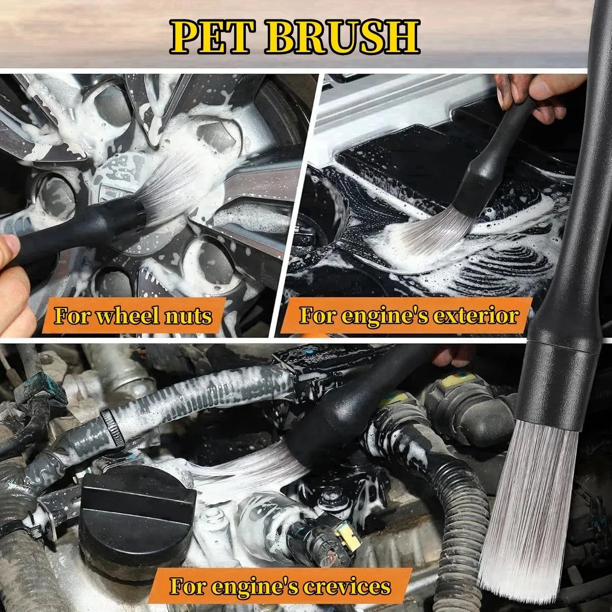 Auto-Detailing-Bürstenset, Autopflege-Innenraumbürste, Mikrofaser-Reinigungsbürste für Fahrzeuge, Reinigungswerkzeuge...