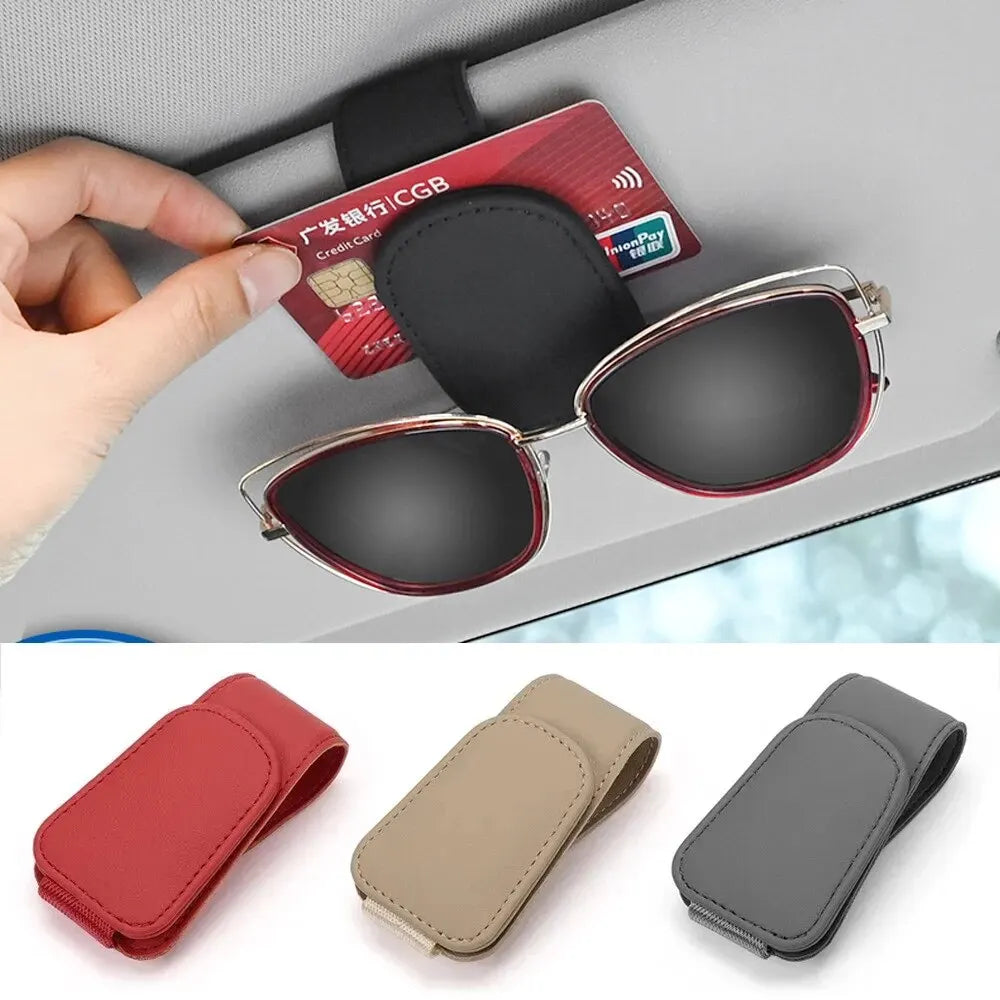Sonnenblenden Brillenhalter Leder – SwissGlanzGarage Ansicht 5
