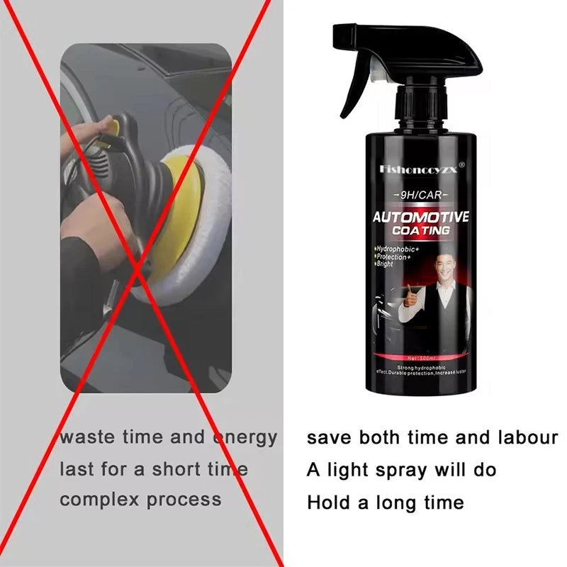 Keramikbeschichtung für Autos 500ML 9H Nano Flüssigglas-Kristallbeschichtung Hydrophobe Wasserdichte Politur Lackschu...