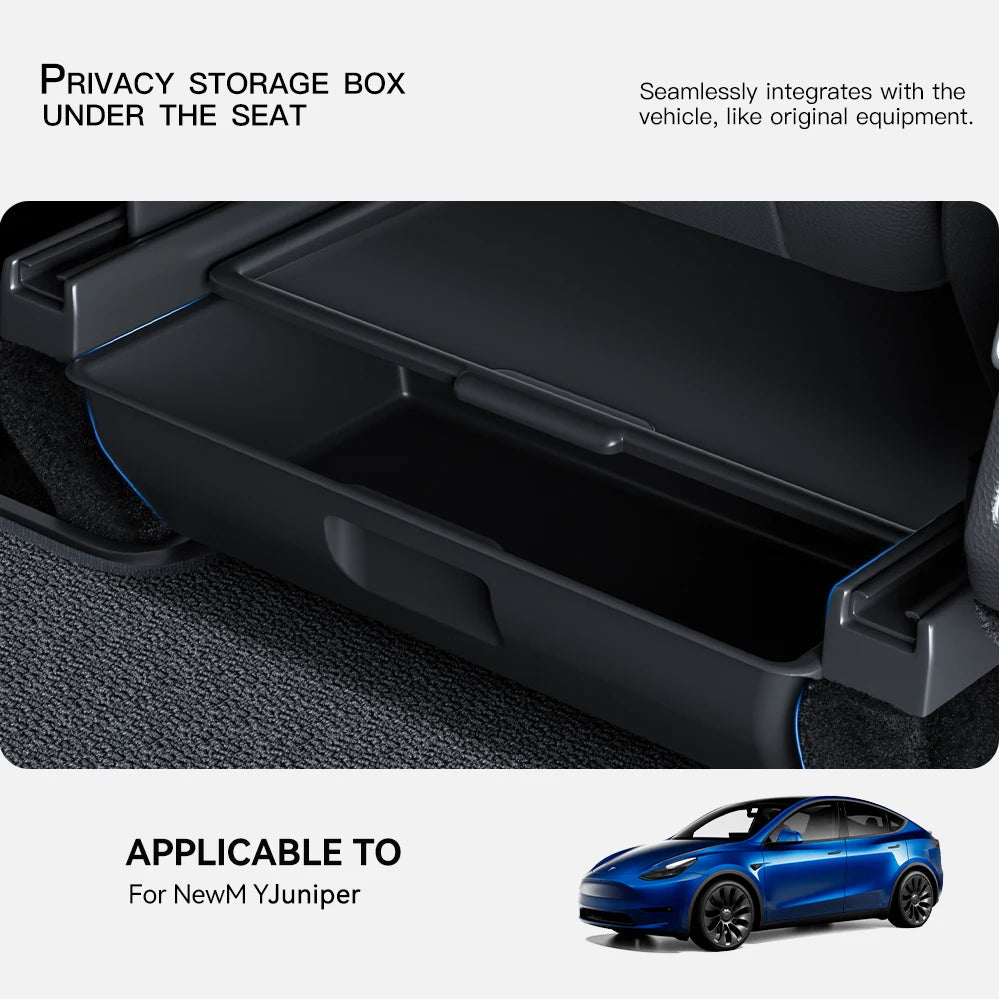 Aufbewahrungsbox unter dem Sitz für Tesla Model Y – SwissGlanzGarage Ansicht 2