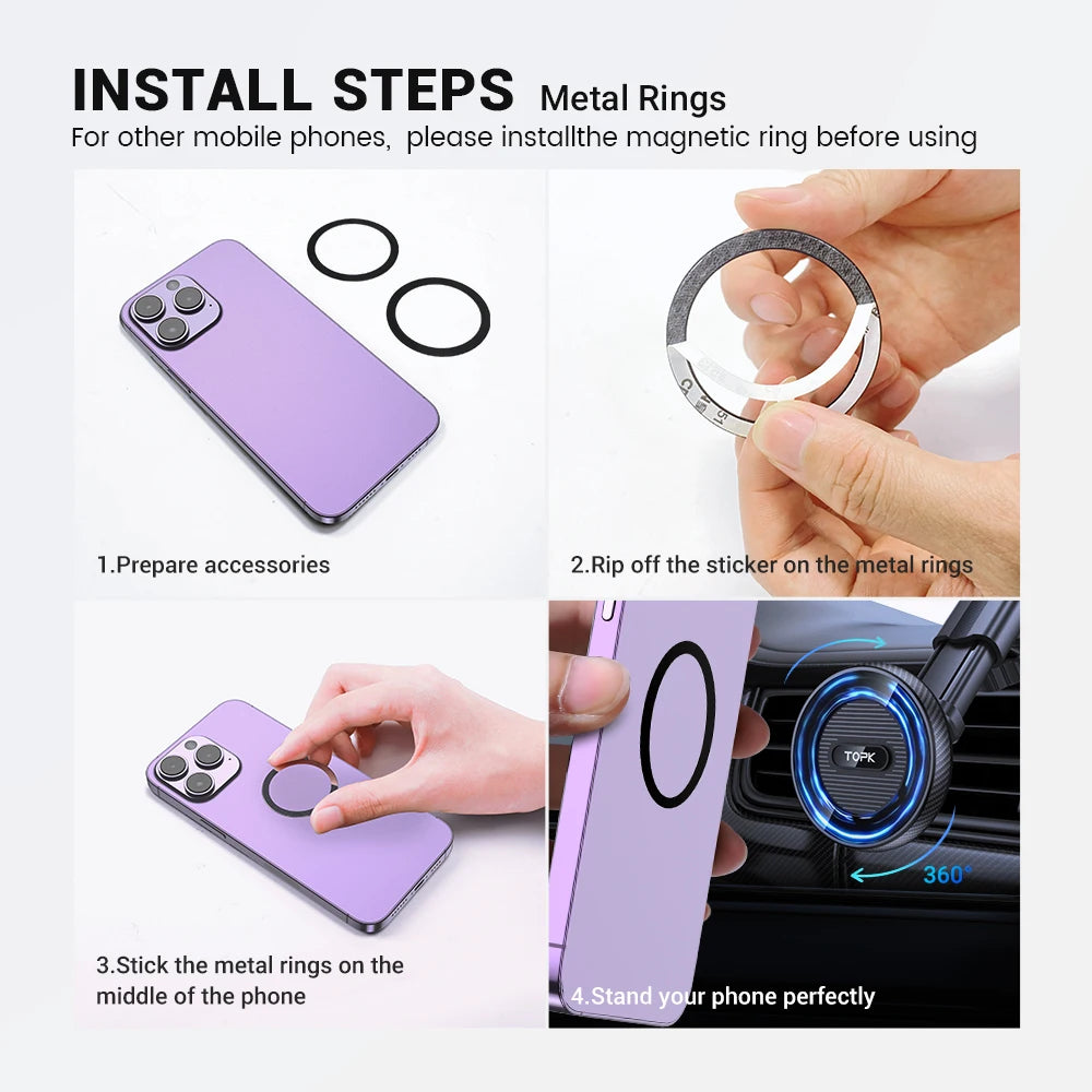 TOPK Magnetische Autotelefonhalterung für MagSafe [20 Super Magnets] Armaturenbrett-Telefonhalter für Ihre Autohalter...