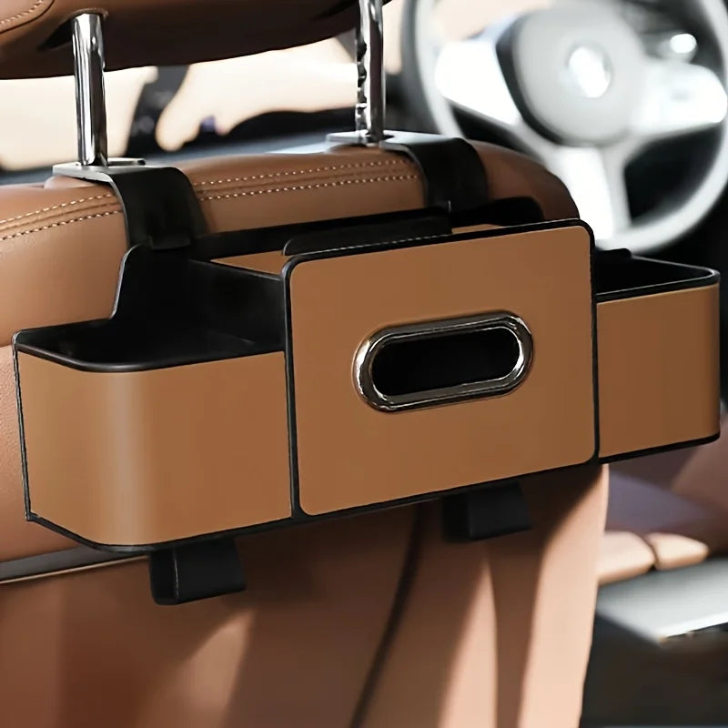 Autositz-Organizer mit ABS-Box und Taschentuchhalter. Doppelte