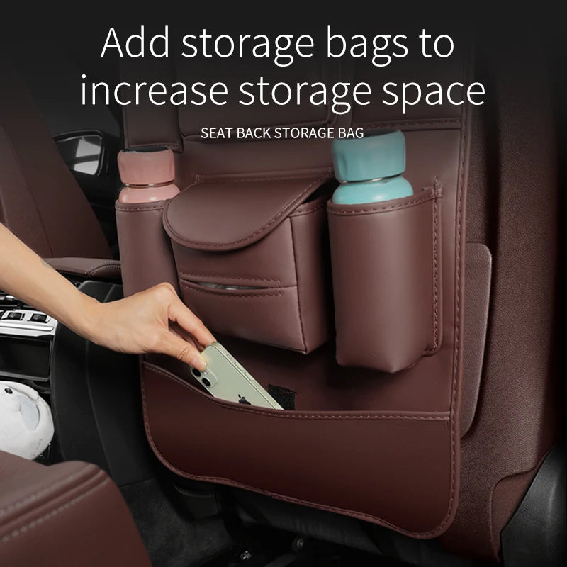 Auto Rücksitz Organizer Aufbewahrung tasche Leder Anti-Kick-Pad volle