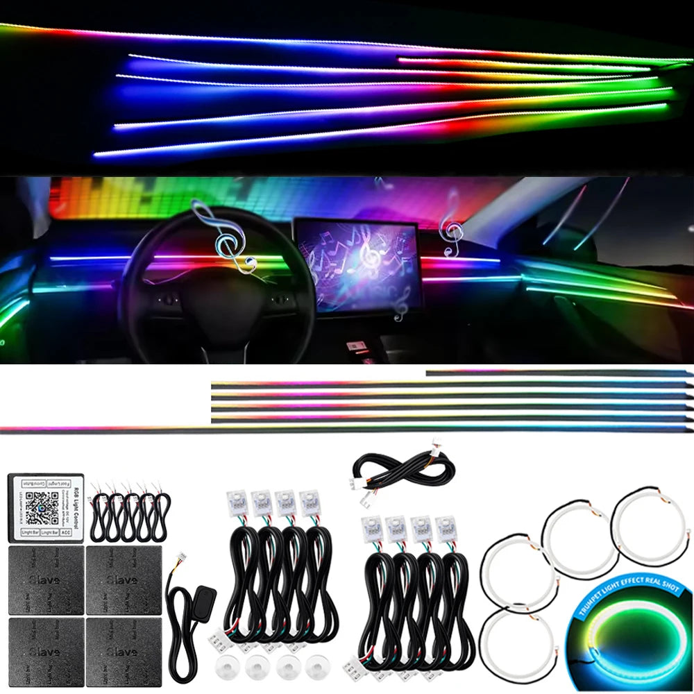 LED-Ambientebeleuchtung 6/10/14/18 in 1 RGB Streifen – SwissGlanzGarage Ansicht 2