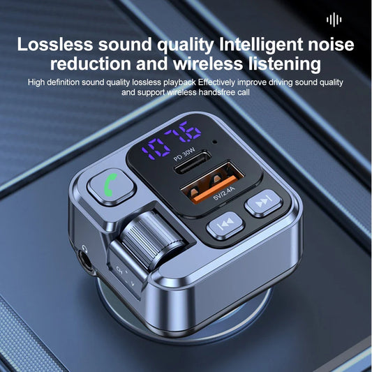 Bluetooth 5.1 FM Transmitter 30W PD Auto-Ladegerät – SwissGlanzGarage Ansicht 2