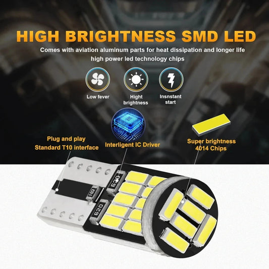 T10 W5W LED Birnen 4014 SMD 6000K 8er Set – SwissGlanzGarage Ansicht 2