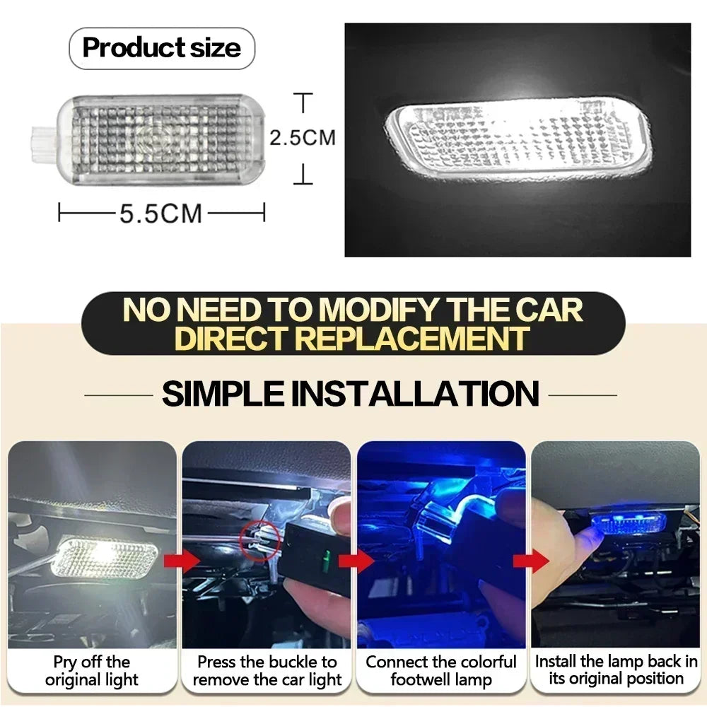LED-Fussraum-Beleuchtung RGB-Innenraum-Lampe – SwissGlanzGarage Ansicht 5