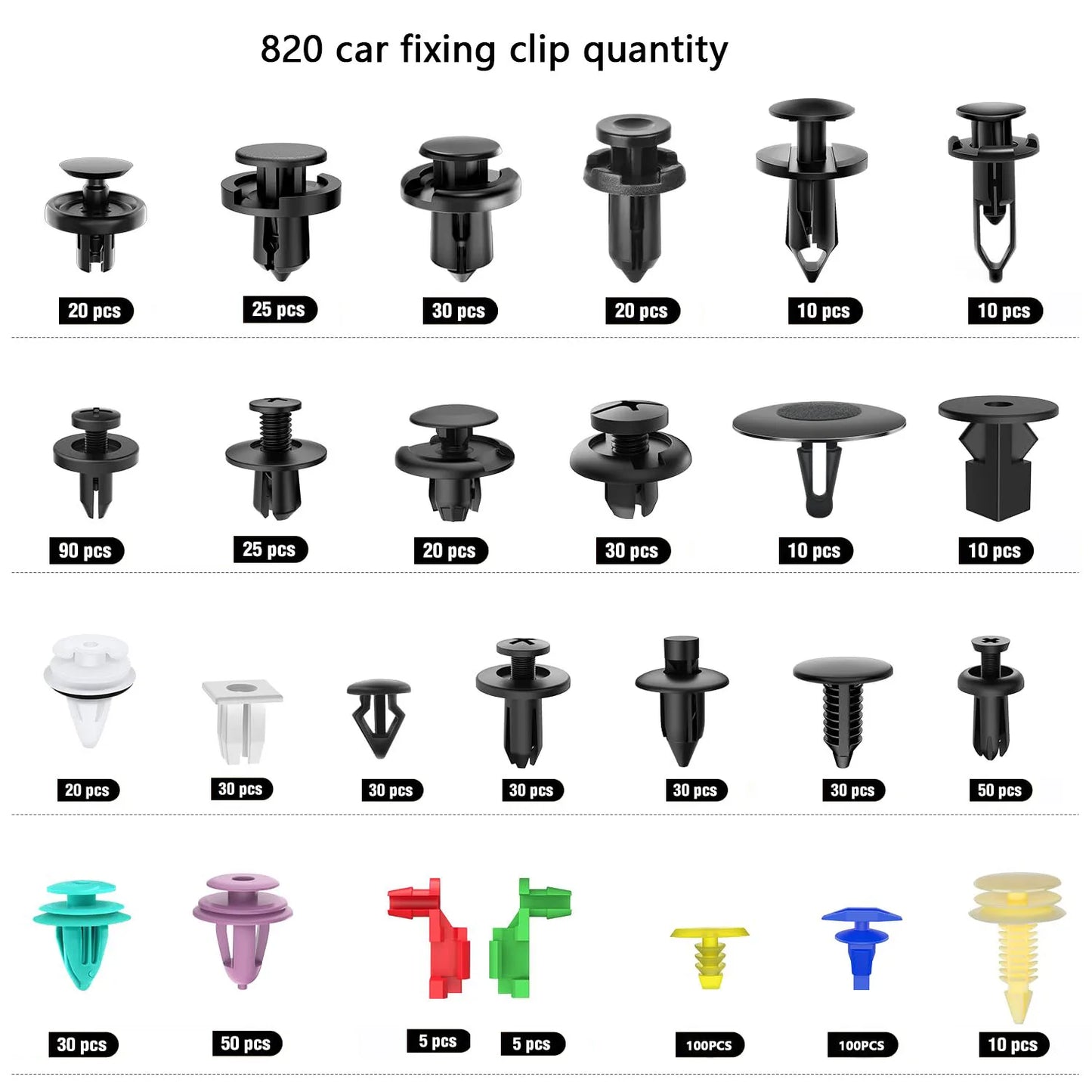 Auto Clips Set 820 Stück – SwissGlanzGarage Ansicht 3