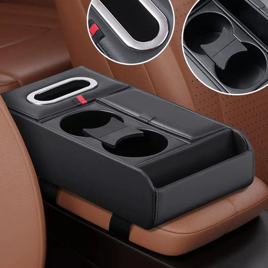 Auto-Armlehnen-Box, Organizer, luxuriöses Ablagefach mit Getränke