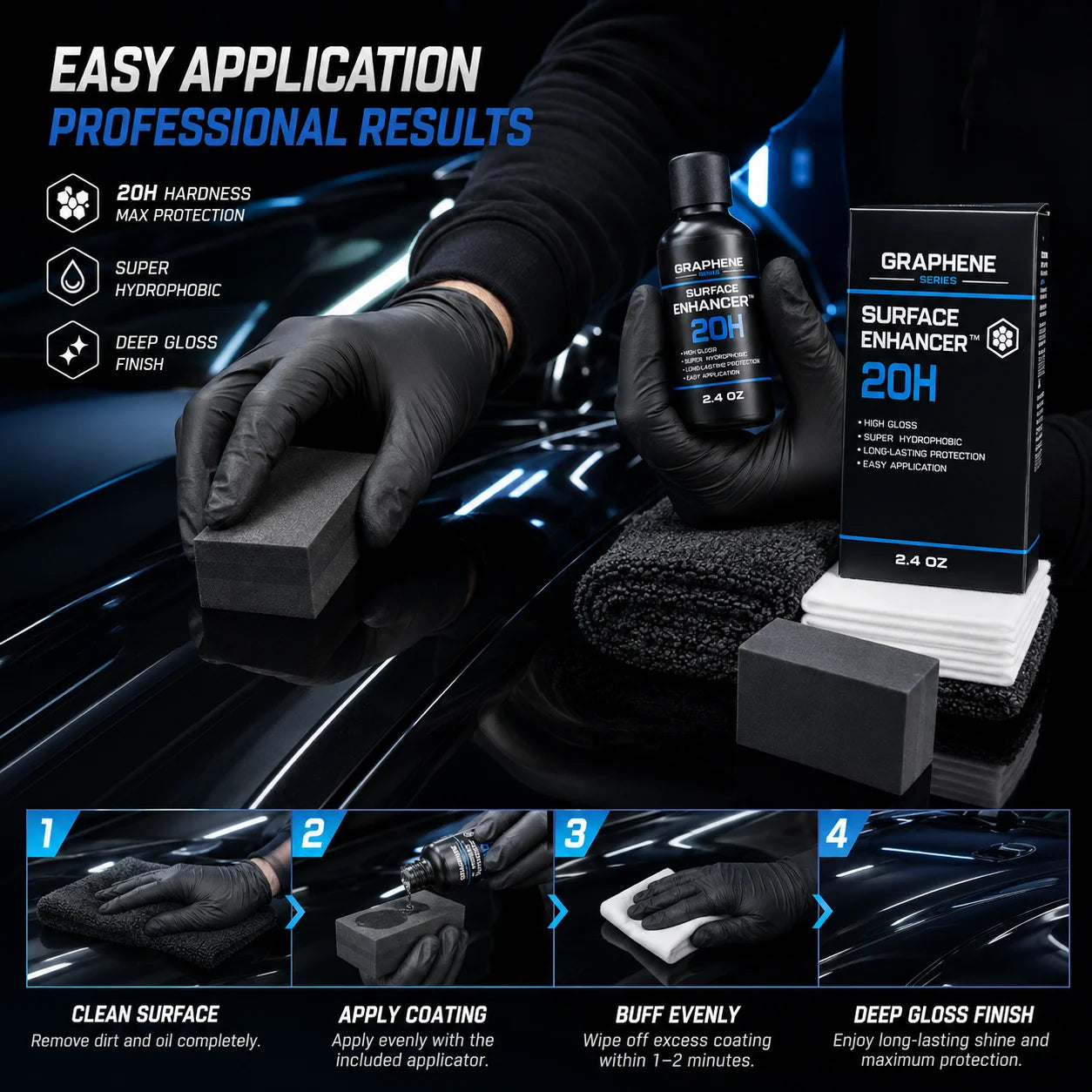 20H Advanced Graphene Keramikbeschichtung für Autos (70ML) mit UV-Tracking-Technologie, ultra hoher Glanz, kratzfest ...