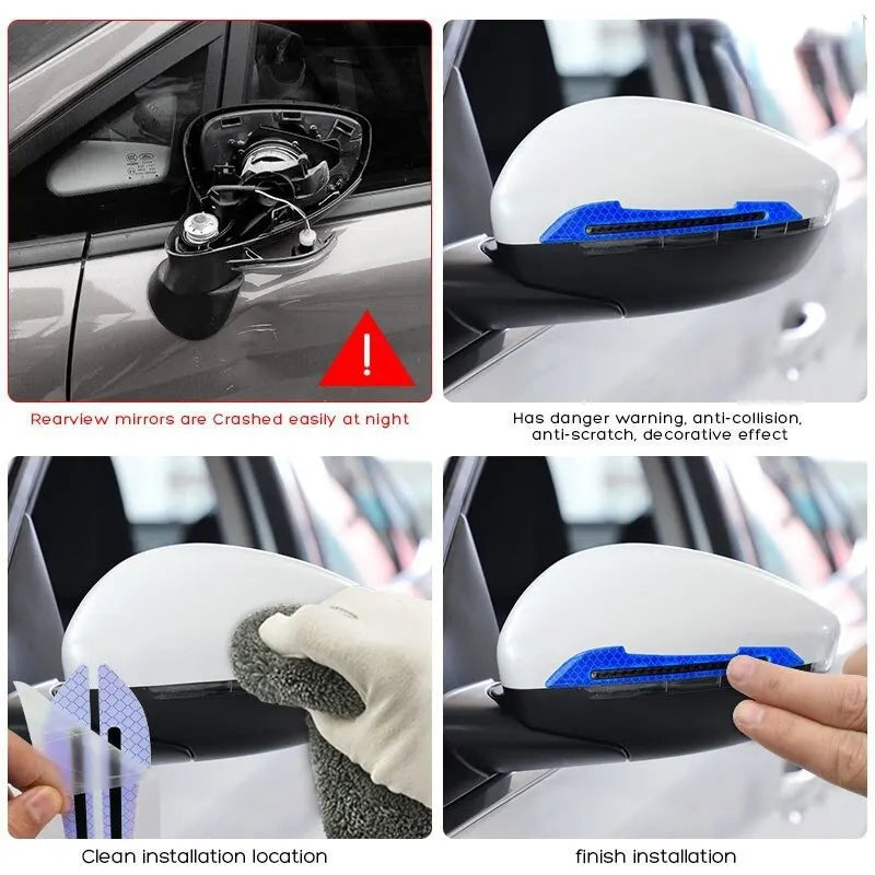 Reflektierende Aufkleber für Autospiegel Set – SwissGlanzGarage Ansicht 4