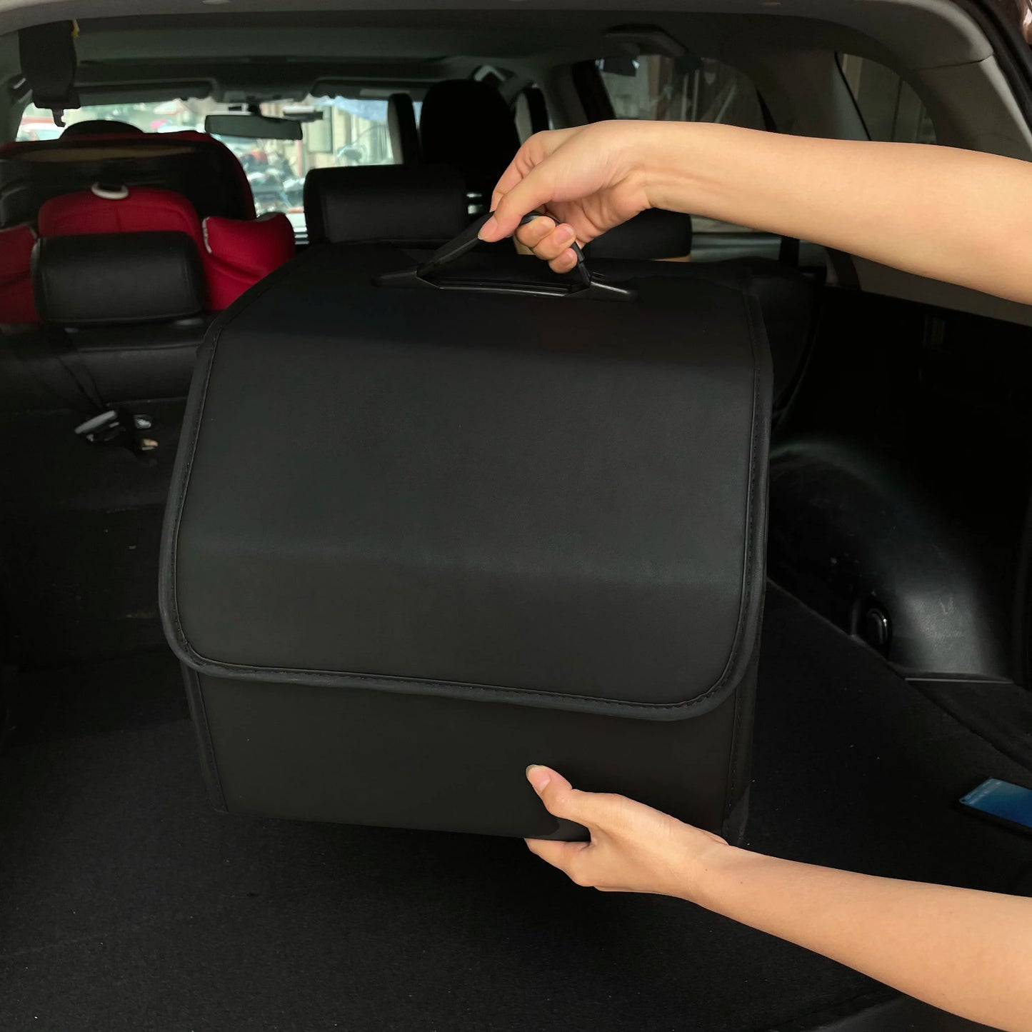 Lagerung Box PU Leder Mehrzweck Faltbare Auto Stamm Lagerung Organizer Auto Stamm Organizer Verstauen Aufräumen Auto ...
