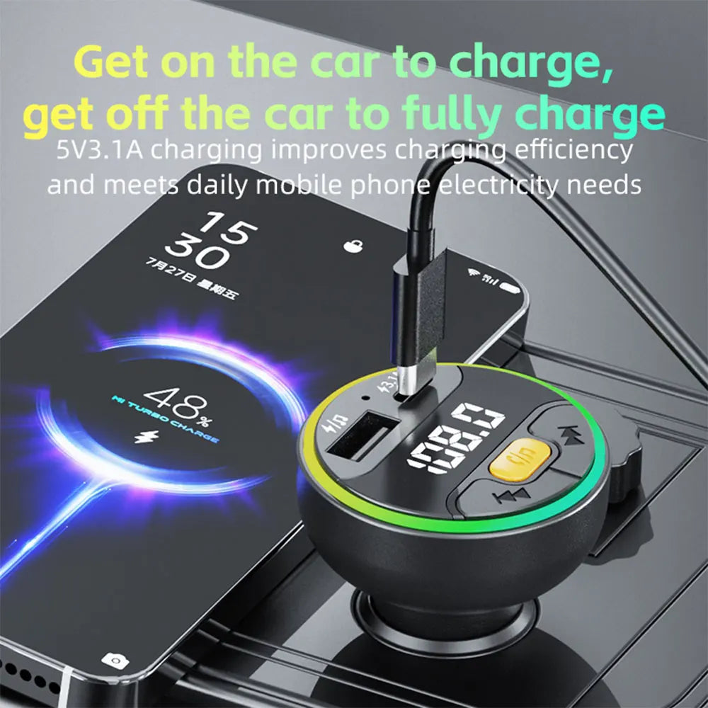 Bluetooth 5.0 FM Transmitter – mit kabellosem Laden – SwissGlanzGarage Ansicht 3