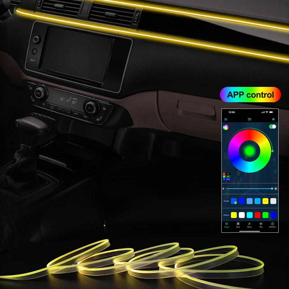 Auto-Innenraum-Atmosphärenbeleuchtung RGB LED-Lichtstreifen Neon
