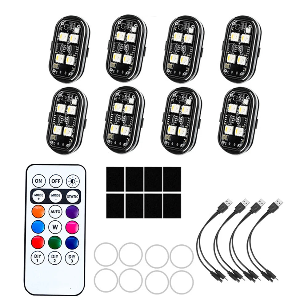 Kabellose LED Stroboskop-Beleuchtung 8 Farben – SwissGlanzGarage Ansicht 6