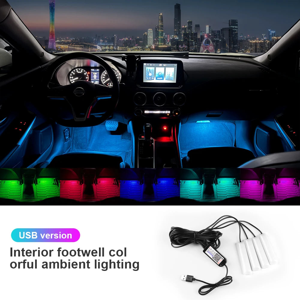 Universeller RGB-Auto-Umgebungslichter-LED-Streifen – Inneneinrichtung