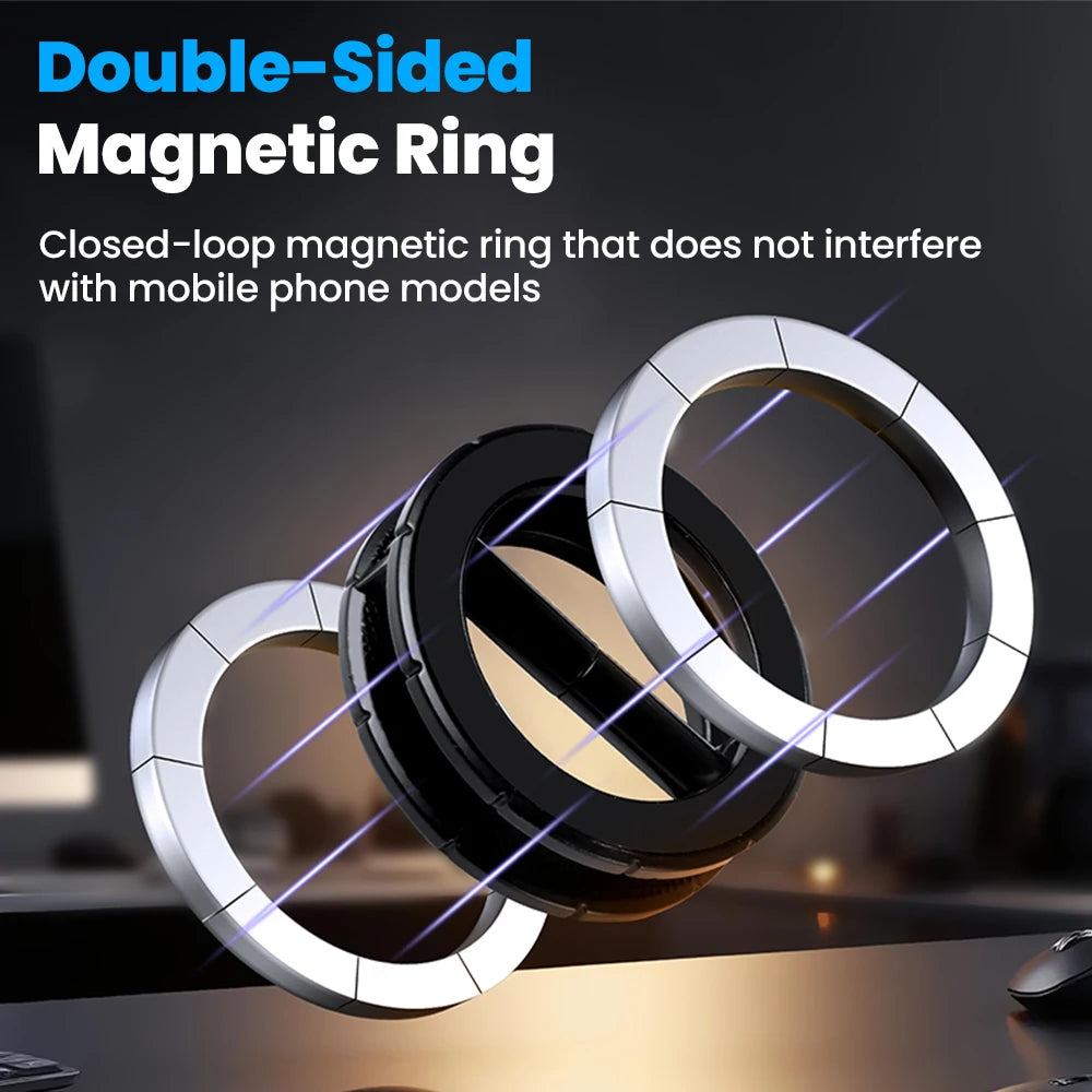 Magnetischer Ring-Handyhalter, faltbar, doppelseitig, magnetische Halterung für das Auto, um 360 Grad drehbar, für da...