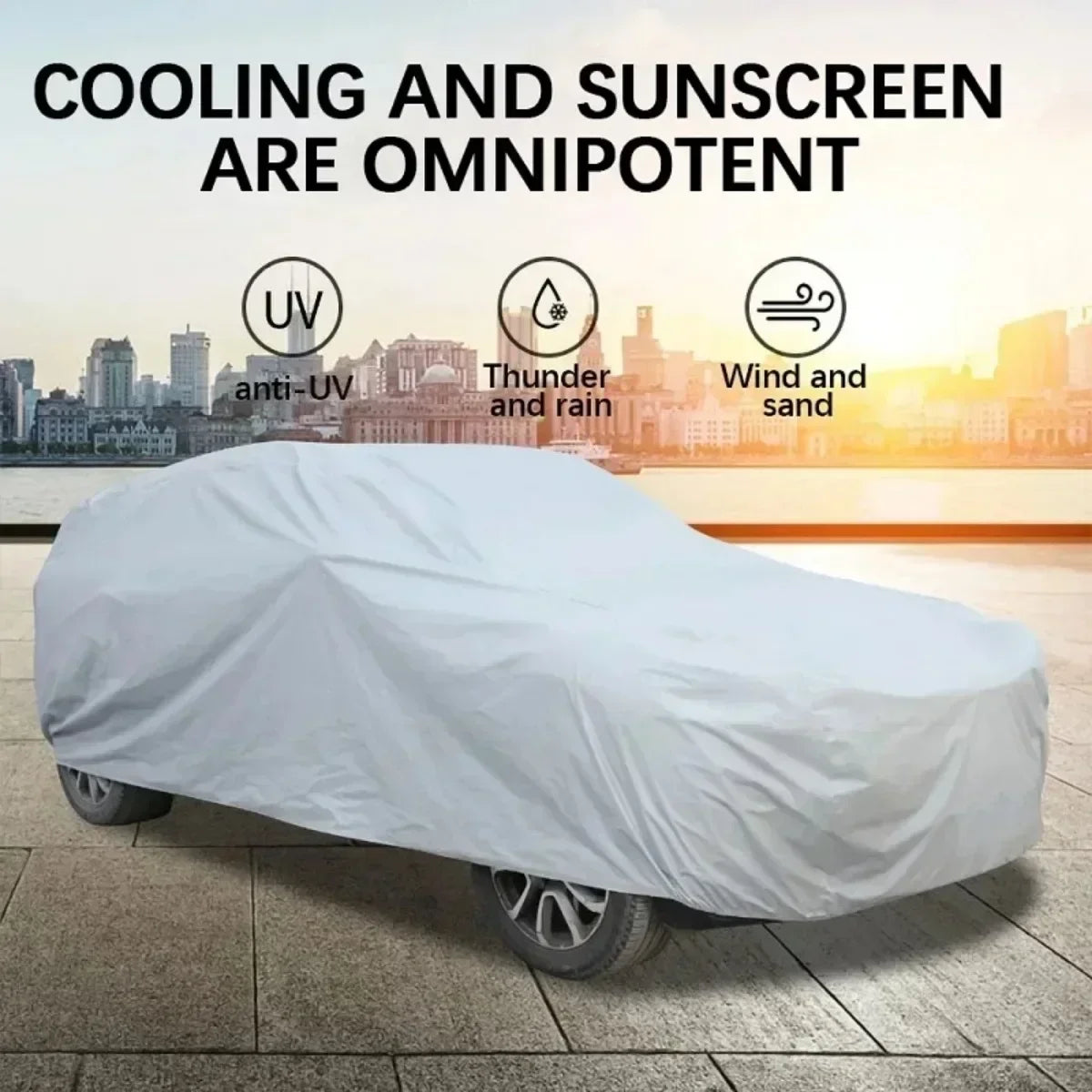 Universelle Auto-Sonnenschutzabdeckungen, Sonnen-, Regen-, Eis- und Schneeschutz, wasserdicht, staubdicht, UV-beständ...
