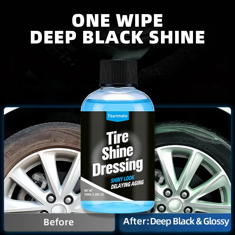 Schwarzer Wet-Look Reifenglanz-Spray - Autopflegeprodukt für Glänzenden Nassreifen-Look, Vinyl & Kunststoff, mit UV-S...
