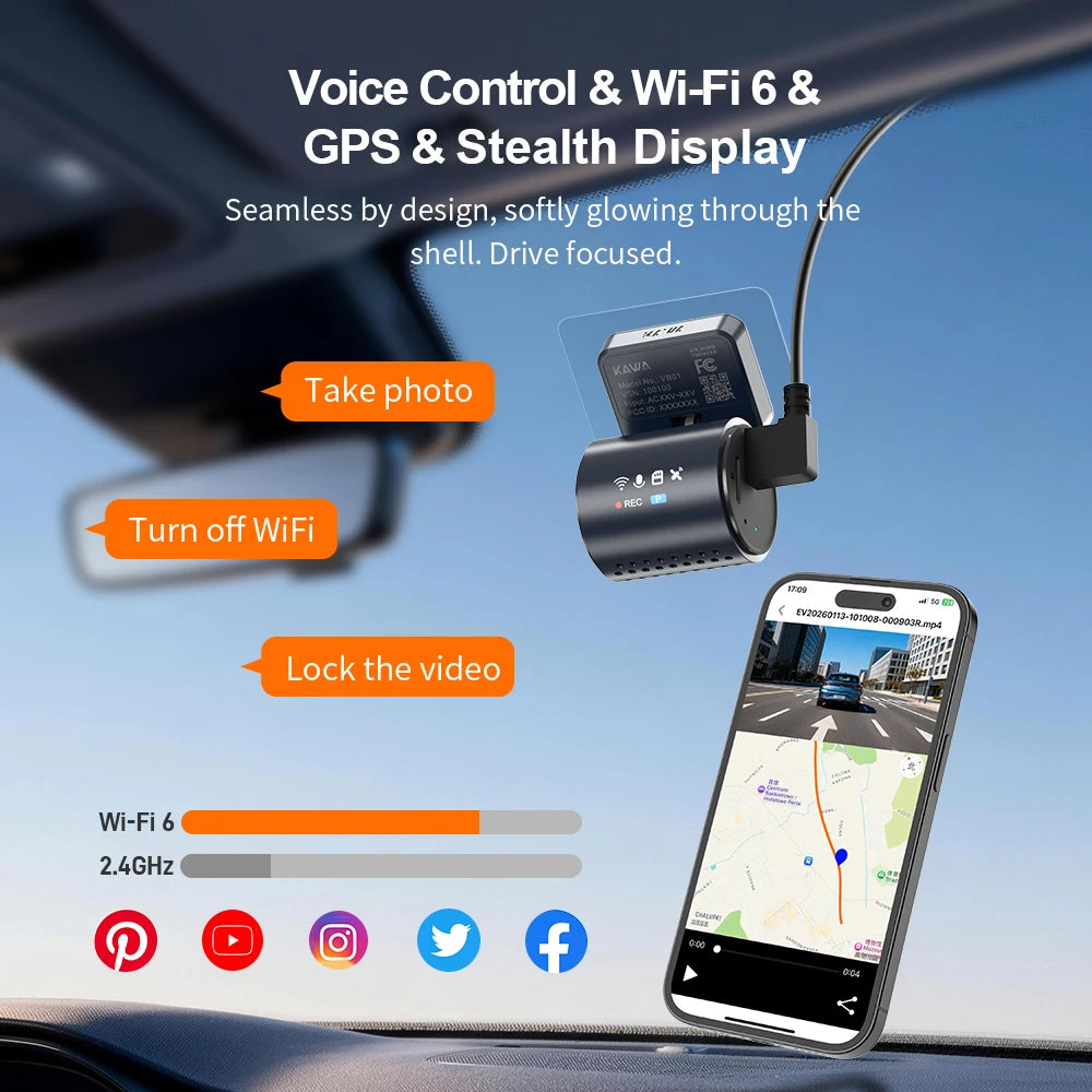 KAWA 4K Dashcam MINI 7 Pro mit WiFi und GPS – SwissGlanzGarage Ansicht 4