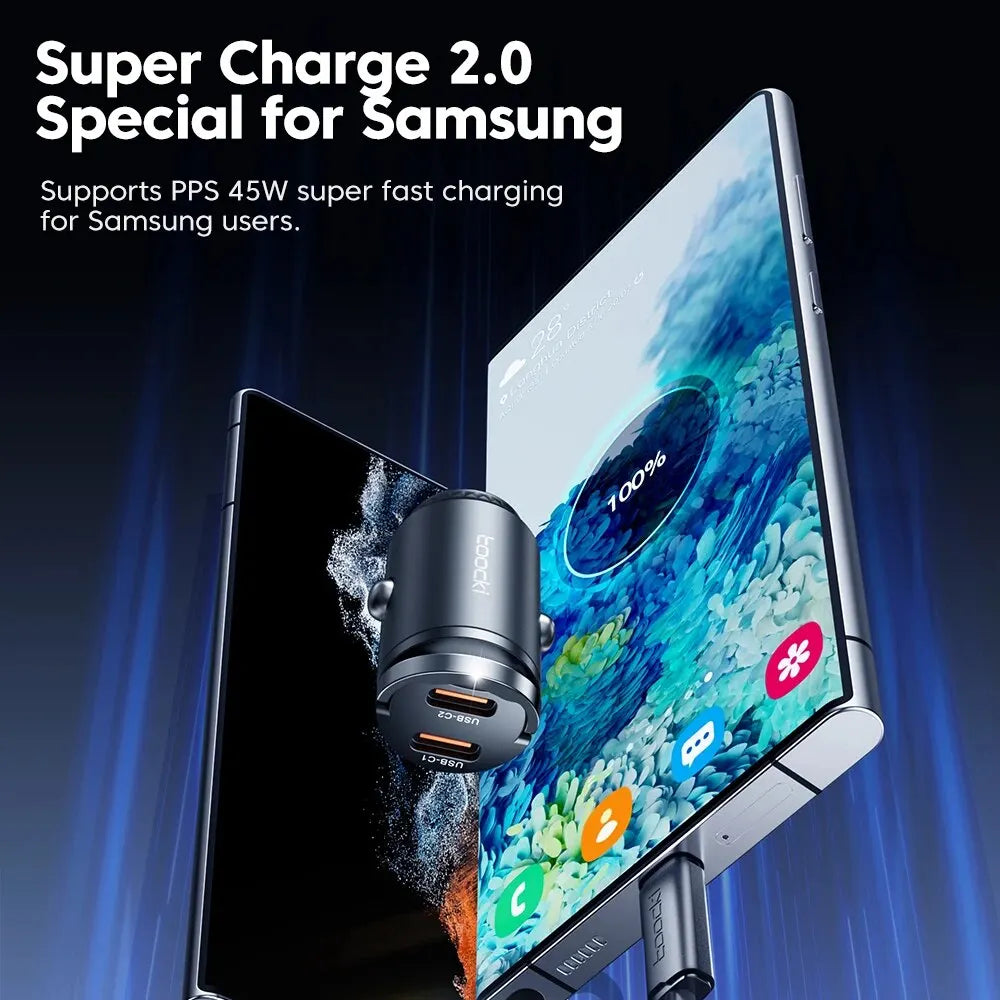 Toocki Mini PD 45W USB-C Auto-Ladegerät – SwissGlanzGarage Ansicht 4